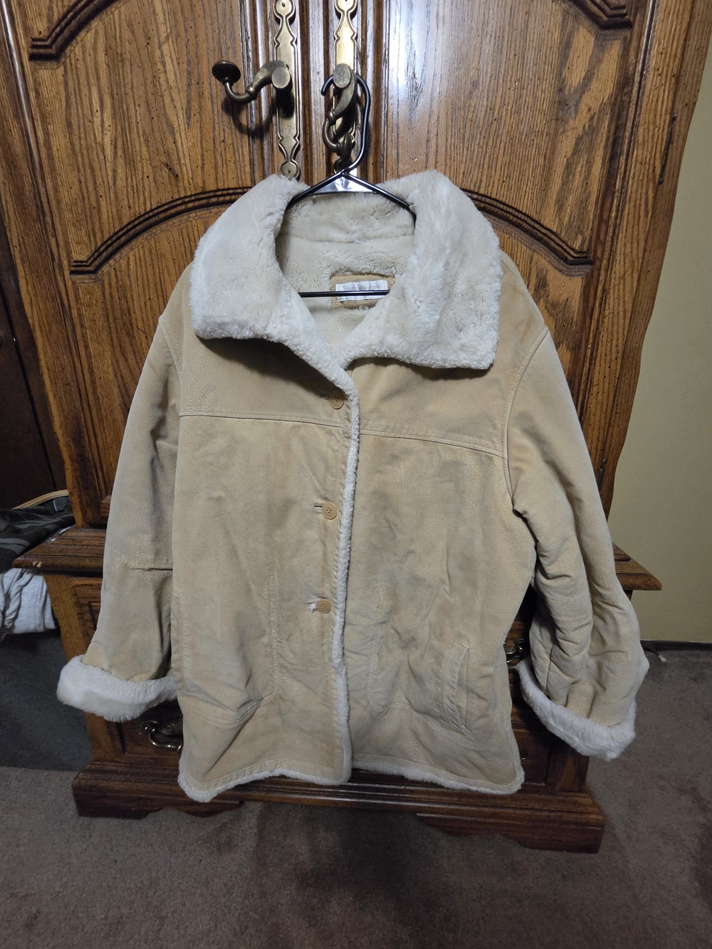 Jones New York Cream Faux-Shearling Coat - Women